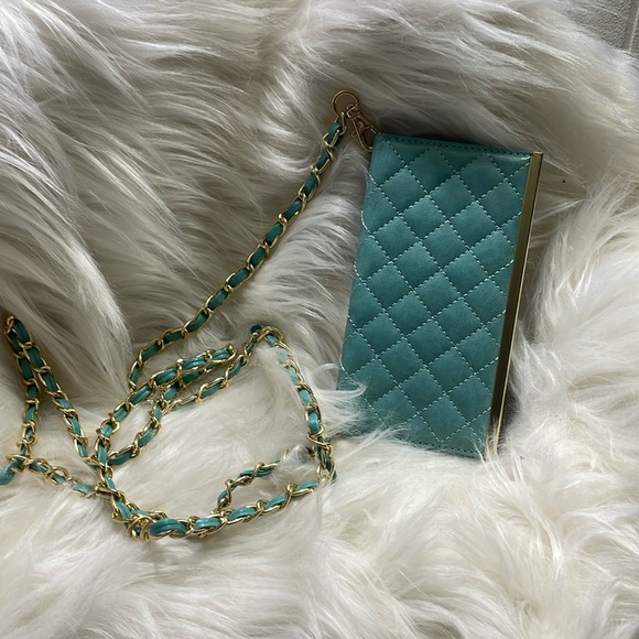 Teal & Gold, Cross Body Phone Case - Picture 1 of 10